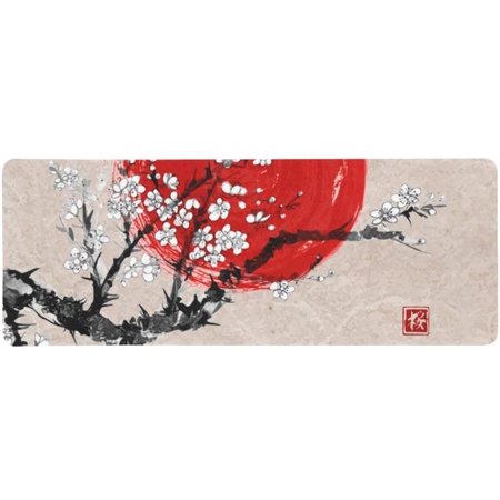 InterestPrint Soft Extra Extended Large Gaming Mouse Pad with Stitched Edges  Desk Pad Keyboard Mat  Non-Slip Base for Office & Home  31.5 X 12In - Vi