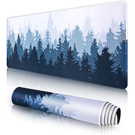 Large Gaming Mouse Pad with Stitched Edges Extended Mousepad Durable Non-Slip Natural Rubber Base Washable Keyboard Pad Desk Pad for Gamer Office & Ho