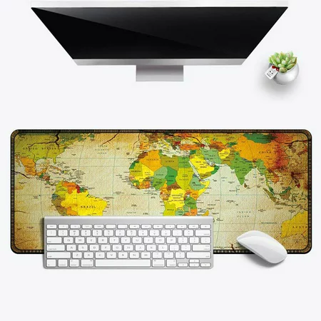Map Gaming Mouse Pad  Extended Mouse Pad  XXL Large Big Computer Keyboard Mouse Mat Desk Pad with Non-Slip Base and Stitched Edge