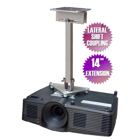 PCMD, LLC - Projector Ceiling Mount Compatible with Epson EMP-7800 EMP-7850 EMP-7900 EMP-7950 (Lateral Shift 14-Inch Ext) - Aluminum