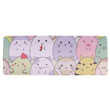 SUPERHOMUSE Cute Animal Pattern Gaming Mouse Pad  Extended Mouse Pad  Large Big Computer Keyboard Mouse Mat Desk Pad with Non-Slip Base and Stitched E