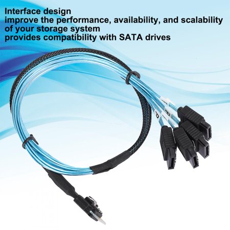 EOTVIA 12Gbps Connecting Line MINI SAS 38p SFF‑8654 to 4 X Server Data Transmission Cable Data Transmission Cable