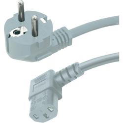 HAWA 1008239 Cable 2.5m Grey C13/C14 PVC Angled Plug Anti-Kink