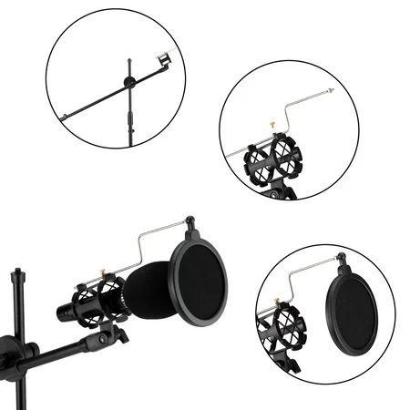 3.5  Selfie Ring Light with Tripod Stand and Cell Phone Holder Mic Stand Pop Filter for Live Stream / Makeup Compatible iPhone and Android Smartphone