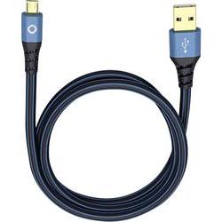 USB 2.0 Anschlusskabel [1x USB 2.0 Stecker a - 1x USB 2.0 Stecker Micro-B] 1.50 M Blau Vergoldete St