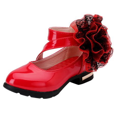 Relanfenk Baby Girl Shoes Children Kid Girls Flower Leather Single Soft Dance Princess Shoes