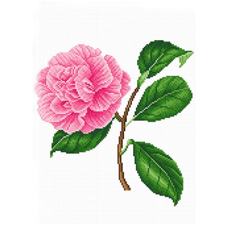 Hksybuy 11CT Stamp Cross Stitch DIY Embroidery Set Needlework (2289 Pink Flower)