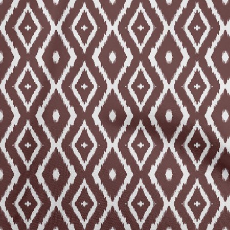 OneOone Polyester Spandex Brown Fabric Asian Ikat Diy Clothing Quilting Fabric Print Fabric by Yard 56 Inch Wide-8875