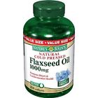 Nature's Bounty Flaxseed Oil 1000 Mg 200 Ct Sofgels Exp 3/2018