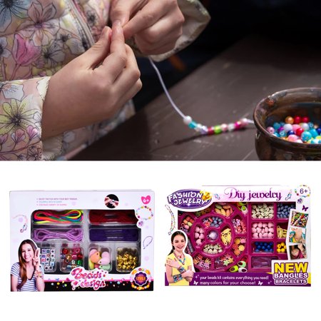Sunnymall 1 Set Spacer Beads Easily Connect Hand-on Ability DIY Premium Handmade Bracelets Beads Set for Girl  Color#3439