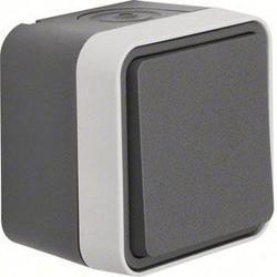 Berker 30763505 W.1 Toggle Switch Grey, Surface-Mounted, Durable,