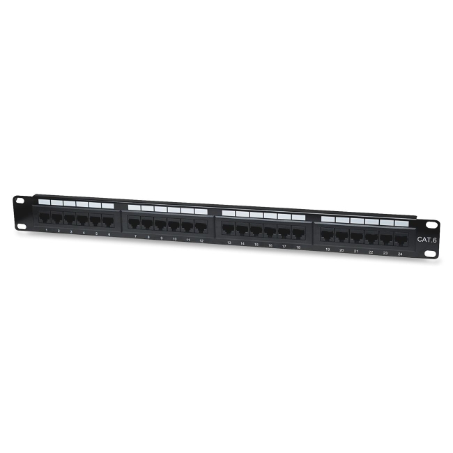 Intellinet Patch Panel Cat6 UTP 24-Port 1U Black