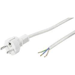 Wentronic Goobay Schutzkontaktkabel Hitzbeständig Zum Konfektionieren, 3 M, Weiß,Silber, Weiß-Silber - Typ F (Typ F, CEE 7/7) > Lose Kabelenden (50