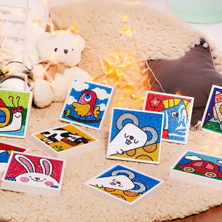 Sunnymall Handmade Resin Diamond Painting with Frame Educational Toy Kids Birthday Gift  Color#2723