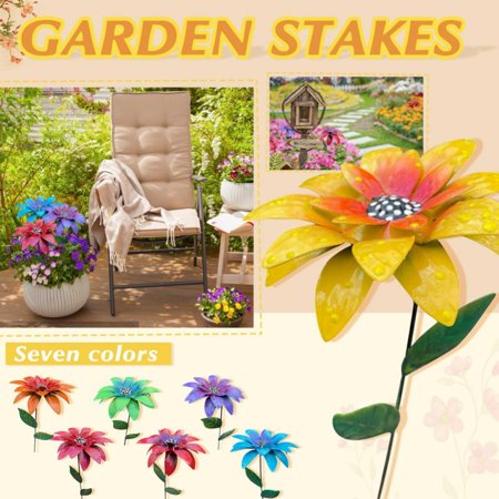1pcs Metal Water Lily Artificial Flowers for Garden Patio Path Yard Outdoor