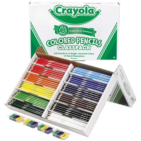 Crayola Colored Pencils  Bulk Classpack  Classroom Supplies  12 Assorted Colors  240 Count  Standard