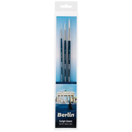 Berlin Synthetic Long Handle Acrylic Brushes - Professional Paint Brushes for Artists - Set of 3 Long Handle Series 9980