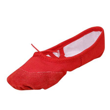 Relanfenk Baby Shoes Girls Ballet Elastic Band Dance Canvas Gymnastics Flats Split Sole Shoes