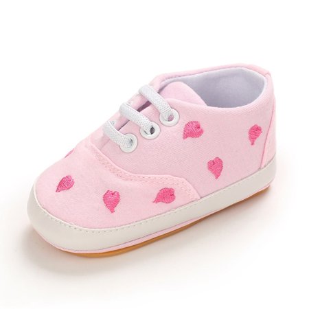 Relanfenk Baby Shoes Toddler Kids Boys Girls Star Heart Flat Rubber Non-Slip Walking Shoes