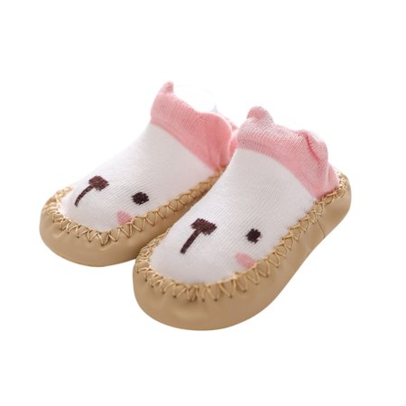 Relanfenk Baby Shoes Kids Boys Girls Cartoon the Floor Socks First Walking Non-Slip Shoes