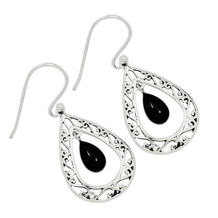 Black Onyx 925 Sterling Silver Earring Jewelry ALLE-6222