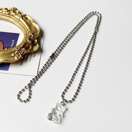 MAKITED Gummy Bear Necklace Resin Candy Color Cartoon Pendant Chain for Women Girls Jewelry Gifts