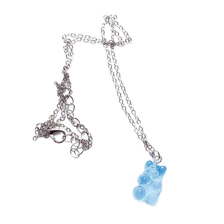 [2Pack] Cute Colorful Bear Gummy Necklace Korean Clavicle Chain Female Pendant
