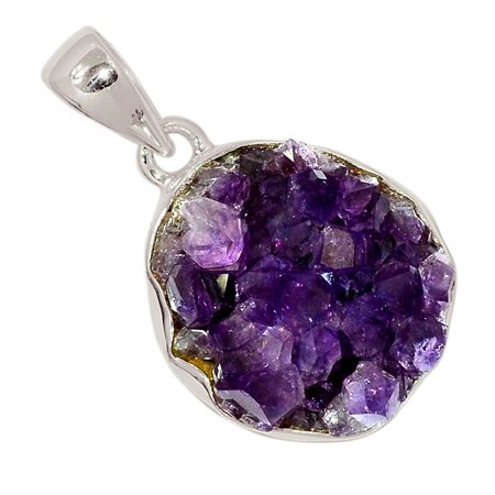 Amethyst Cluster 925 Sterling Silver Pendant Jewelry ALLP-9598