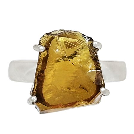 Cognac Quartz 925 Sterling Silver Ring Jewelry S.7 ALLR-5499