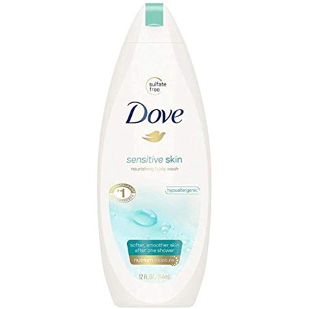 Dove Sensitive Skin Beauty Body Wash 12 Oz (Pack of 2)