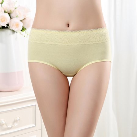 Women Lace Panties Breathable Cotton Briefs Mid-waist Briefs Menstrual Period Panties Full Coverage Briefs Cozy Stretch Briefs