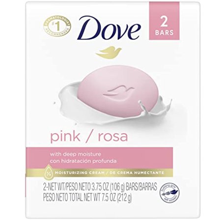 Dove Beauty Bar Gentle Skin Cleanser Moisturizing for Gentle Soft Skin Care Pink More Moisturizing Than Bar Soap 3.75 Oz 2 Bars