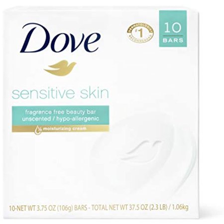 Dove Beauty Bar More Moisturizing Than Bar Soap Sensitive Skin Effectively Washes Away Bacteria  Nourishes Your Skin 3.75 Oz 10 Bars
