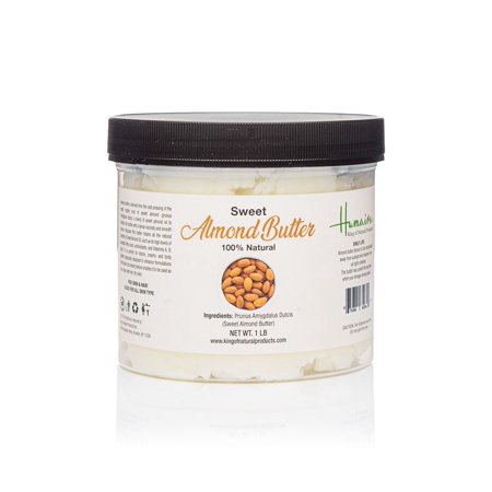 100% NATURAL SWEET ALMOND BUTTER for HAIR & SKIN (16oz JAR)