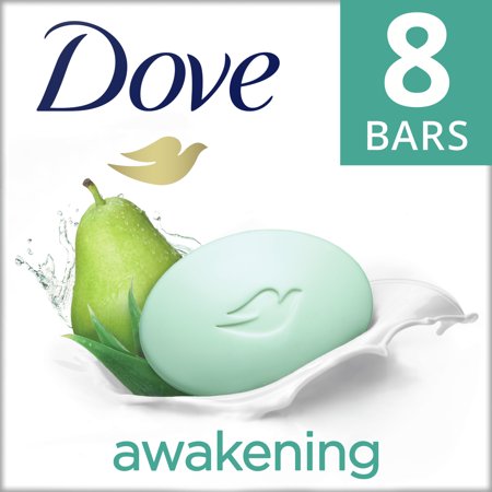 Dove Beauty Bar Women S Bath Soap Awakening Pear & Aloe  3.75 Oz 8 Bars