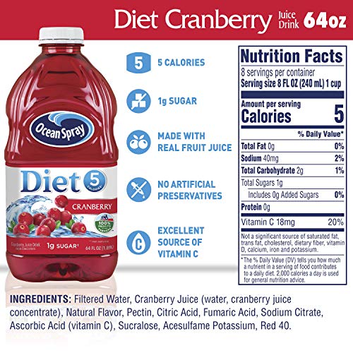 Ocean Spray Diet Cranberry Juice  64 Oz - Case of 8 thumbnail