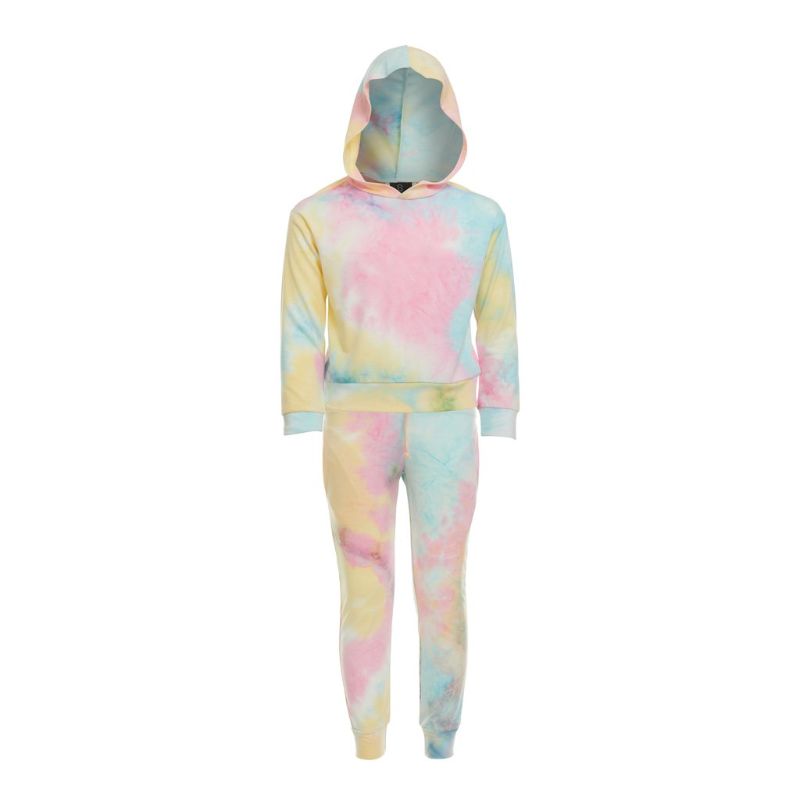 Cover Girl Kids Yellow Tie Dye Hoodie Sweatsuit Set (9598)