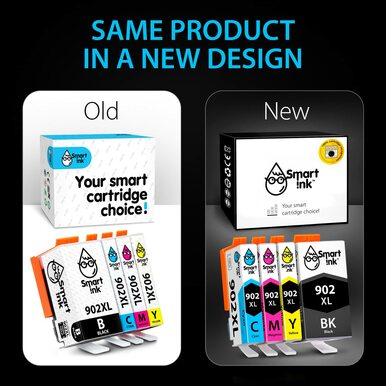 Smart Ink Compatible Ink Cartridge Replacement for HP 902 XL 902XL (4 Combo Pack) to Use with Officejet Pro 6978 6968 6974 6975 6960 Officejet 6951 69 thumbnail