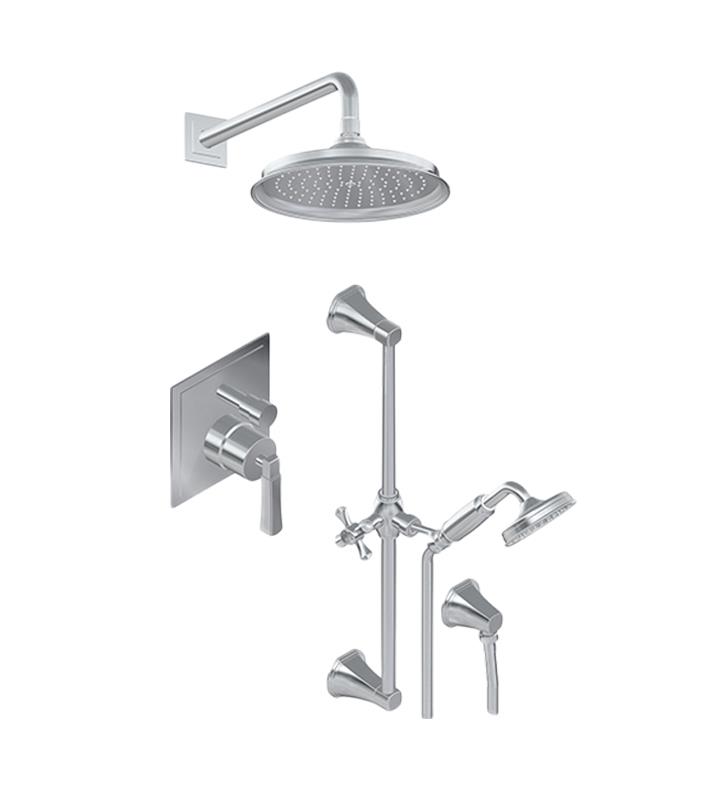 Graff Finezza UNO Contemporary Pressure Balancing Shower Set with Lever Handle in 24K Brushed Gold Plated, Rough / Valve: Trim Only, G-7287-LM47S-BAU-