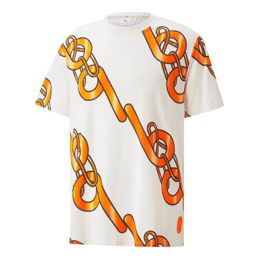 Puma X PRONOUNCE Unisex Graphic Tee White T-shirt (Leisure/Men's/Short Sleeve/Crossover) 532151-93 (Size: US L)