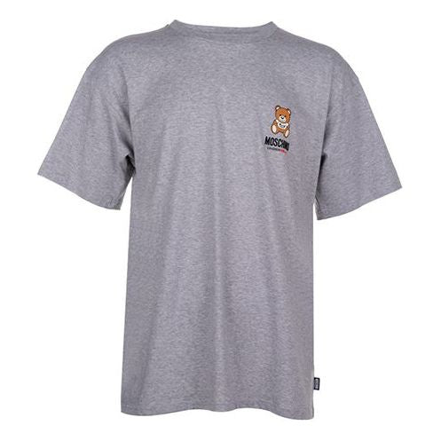 MOSCHINO Men's Printing Cotton Short Sleeve Gray T-shirts A1923-8125-0489 (Size: US L)