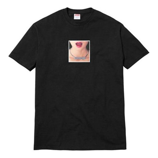 Supreme SS18 Necklace Tee Printing Short Sleeve T-shirt Unisex Black T-shirts SUP-SS18-0036 (Size: US M)