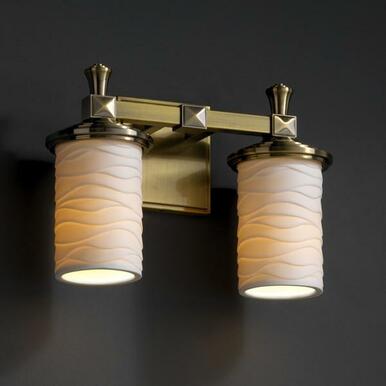 Deco 2-Light Bath Bar, Justice Design Group POR-8532-10-WFAL-NCKL 2J9V1 (371864)