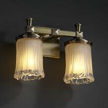 Deco 2-Light Bath Bar, Justice Design Group GLA-8532-16-WHTW-MBLK CW97J (374168) thumbnail
