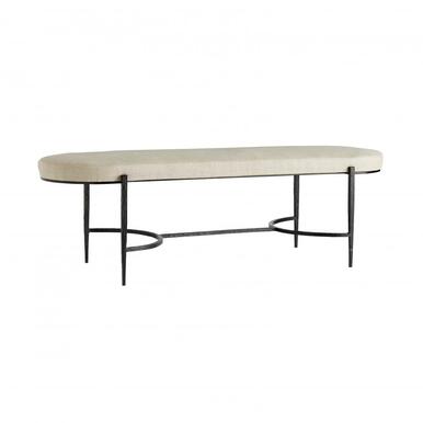 Arteriors Home Hanson Natural White Upholstered Accent Bench
