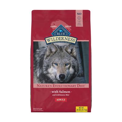 Blue Buffalo Wilderness Natural Adult High Protein Grain Free Salmon Dry Dog Food, 28 Lbs.