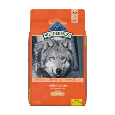 Blue Buffalo Wilderness Natural Adult High Protein Grain Free Large Breed Dry Chicken Dog Food, 28 Lbs.