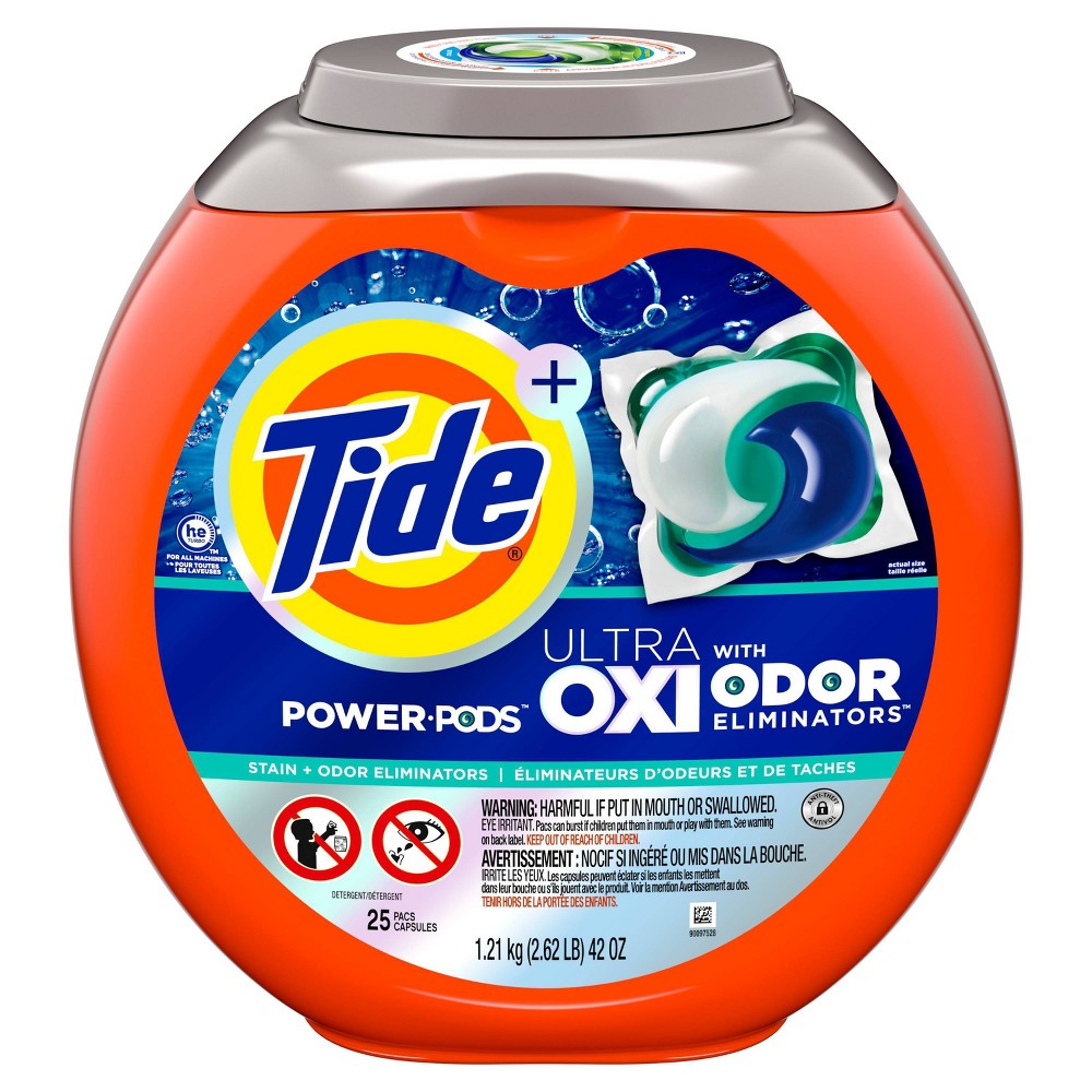 Tide Power PODS Laundry Detergent Soap Pacs with Odor Defense + Oxi  Original Scent  25 Count