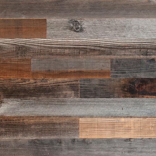 Plank and Mill - Reclaimed Barn Wood Wall Panels - Simple Peel and Stick Planks for Accent Walls, Kitchens, and Other Projects - 10 Square Feet of 3