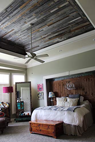 Plank and Mill - Reclaimed Barn Wood Wall Panels - Simple Peel and Stick Planks for Accent Walls, Kitchens, and Other Projects - 10 Square Feet of 3